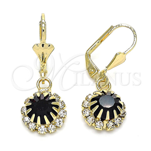 Arete Colgante 02.122.0113.7 Oro Laminado, con Dark Ametista and Blanca Cristal, Pulido, Tono Dorado