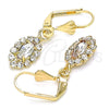 Arete Colgante 02.122.0115.5 Oro Laminado, con Blanca Cristal, Pulido, Tono Dorado