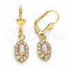 Arete Colgante 02.122.0115.5 Oro Laminado, con Blanca Cristal, Pulido, Tono Dorado