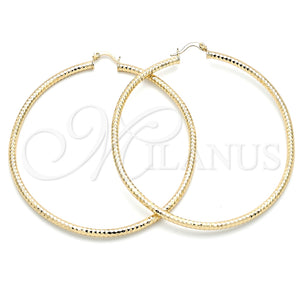 Argolla Extra Grande 02.213.0238.70 Oro Laminado, Diamantado, Tono Dorado