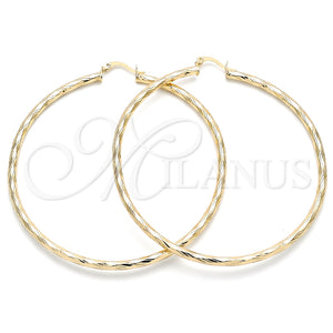 Argolla Extra Grande 02.213.0240.70 Oro Laminado, Diamantado, Tono Dorado
