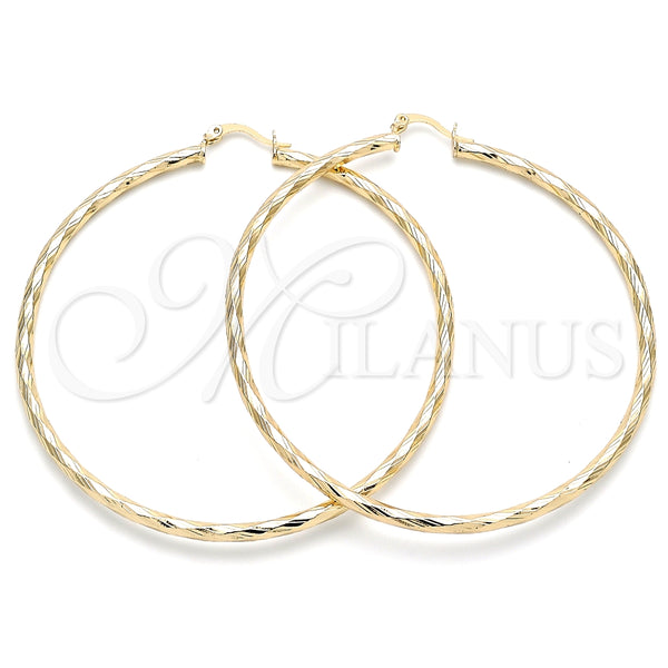 Argolla Extra Grande 02.213.0240.70 Oro Laminado, Diamantado, Tono Dorado