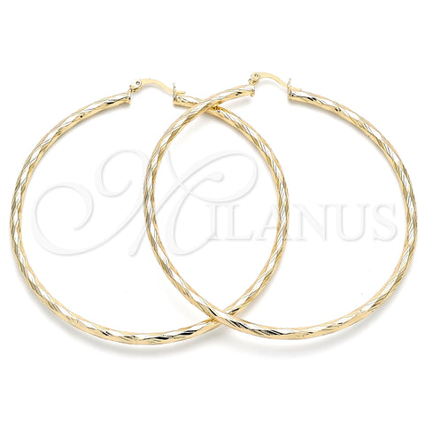 Argolla Extra Grande 02.213.0240.70 Oro Laminado, Diamantado, Tono Dorado
