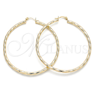 Argolla Grande 02.213.0240.60 Oro Laminado, Diamantado, Tono Dorado