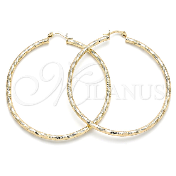 Argolla Grande 02.213.0240.60 Oro Laminado, Diamantado, Tono Dorado