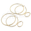 Argolla Grande 02.213.0240.60 Oro Laminado, Diamantado, Tono Dorado
