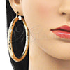 Argolla Extra Grande 02.213.0241.70 Oro Laminado, Diseño de Hueco, Diamantado, Tono Dorado