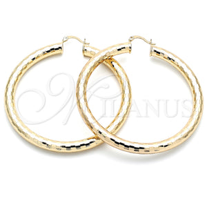 Argolla Extra Grande 02.213.0241.70 Oro Laminado, Diseño de Hueco, Diamantado, Tono Dorado