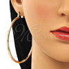 Argolla Extra Grande 02.213.0242.70 Oro Laminado, Diamantado, Tres Tonos