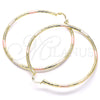 Argolla Extra Grande 02.213.0242.70 Oro Laminado, Diamantado, Tres Tonos
