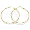 Argolla Extra Grande 02.213.0242.70 Oro Laminado, Diamantado, Tres Tonos