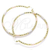 Argolla Extra Grande 02.213.0155.1.70 Oro Laminado, Diamantado, Tres Tonos