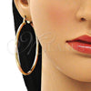 Argolla Grande 02.213.0242.60 Oro Laminado, Diamantado, Tres Tonos