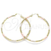Argolla Grande 02.213.0242.60 Oro Laminado, Diamantado, Tres Tonos