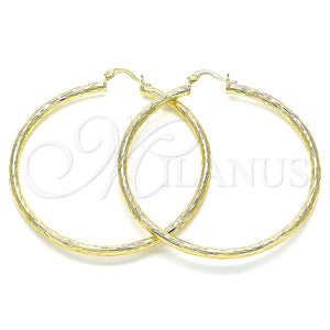 Argolla Grande 02.213.0242.1.60 Oro Laminado, Diamantado, Tono Dorado