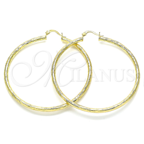 Argolla Grande 02.213.0242.1.60 Oro Laminado, Diamantado, Tono Dorado