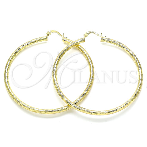 Argolla Grande 02.213.0242.1.60 Oro Laminado, Diamantado, Tono Dorado
