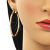 Argolla Grande 02.213.0242.50 Oro Laminado, Diamantado, Tres Tonos