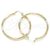 Argolla Grande 02.213.0242.50 Oro Laminado, Diamantado, Tres Tonos