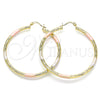 Argolla Grande 02.213.0242.50 Oro Laminado, Diamantado, Tres Tonos