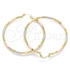 Argolla Grande 02.213.0155.1.60 Oro Laminado, Diamantado, Tres Tonos