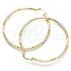 Argolla Grande 02.213.0155.1.60 Oro Laminado, Diamantado, Tres Tonos