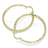 Argolla Grande 02.213.0155.50 Oro Laminado, Diseño de Hueco, Diamantado, Tono Dorado