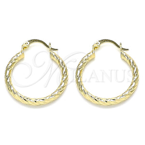 Argolla Pequeña 02.213.0155.25 Oro Laminado, Diamantado, Tono Dorado