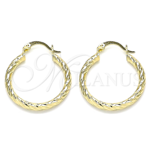 Argolla Pequeña 02.213.0155.25 Oro Laminado, Diamantado, Tono Dorado