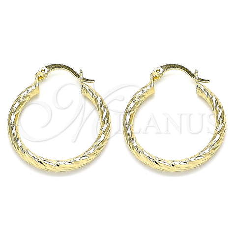 Argolla Pequeña 02.213.0155.25 Oro Laminado, Diamantado, Tono Dorado