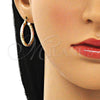 Argolla Pequeña 02.213.0155.1.25 Oro Laminado, Diamantado, Tres Tonos