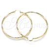 Argolla Extra Grande 02.213.0244.70 Oro Laminado, Diamantado, Tres Tonos