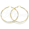 Argolla Extra Grande 02.213.0244.70 Oro Laminado, Diamantado, Tres Tonos