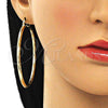 Argolla Grande 02.213.0244.1.60 Oro Laminado, Diamantado, Tono Dorado