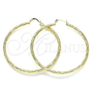 Argolla Grande 02.213.0244.1.60 Oro Laminado, Diamantado, Tono Dorado