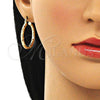 Argolla Mediana 02.213.0243.1.30 Oro Laminado, Diseño de Hueco, Diamantado, Tono Dorado