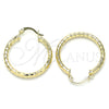 Argolla Mediana 02.213.0243.1.30 Oro Laminado, Diseño de Hueco, Diamantado, Tono Dorado
