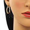 Argolla Pequeña 02.213.0243.1.25 Oro Laminado, Diseño de Hueco, Diamantado, Tono Dorado