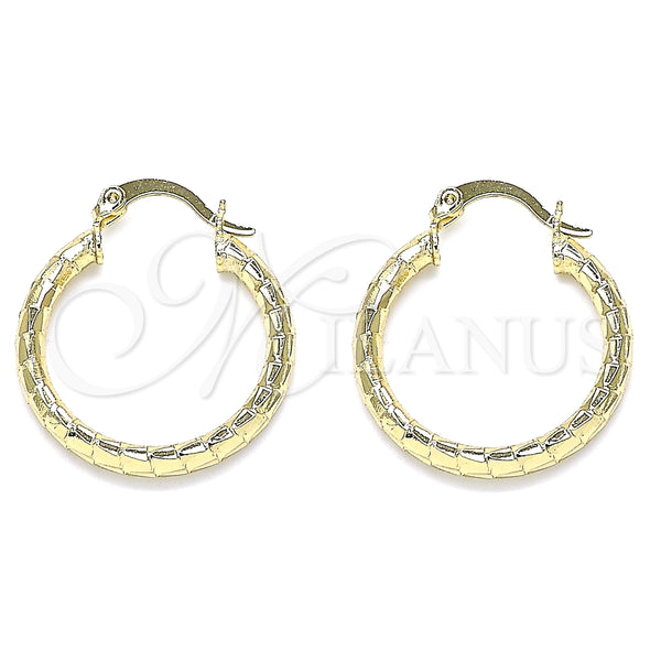 Argolla Pequeña 02.213.0243.1.25 Oro Laminado, Diamantado, Tono Dorado