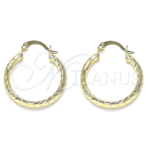 Argolla Pequeña 02.213.0243.1.25 Oro Laminado, Diamantado, Tono Dorado