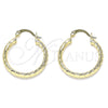 Argolla Pequeña 02.213.0243.1.25 Oro Laminado, Diamantado, Tono Dorado