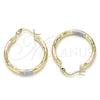 Argolla Pequeña 02.213.0243.25 Oro Laminado, Diamantado, Tres Tonos