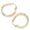 Argolla Pequeña 02.213.0243.25 Oro Laminado, Diamantado, Tres Tonos