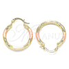 Argolla Pequeña 02.213.0244.25 Oro Laminado, Diamantado, Tres Tonos