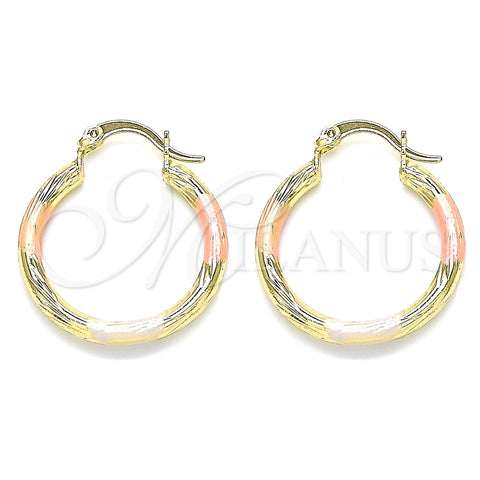 Argolla Pequeña 02.213.0244.25 Oro Laminado, Diamantado, Tres Tonos