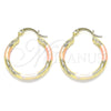 Argolla Pequeña 02.213.0244.25 Oro Laminado, Diamantado, Tres Tonos