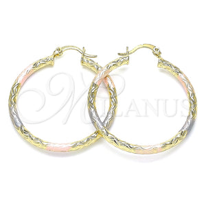 Argolla Mediana 02.213.0245.40 Oro Laminado, Diamantado, Tres Tonos