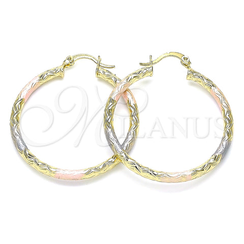 Argolla Mediana 02.213.0245.40 Oro Laminado, Diamantado, Tres Tonos