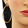 Argolla Grande 02.213.0245.1.60 Oro Laminado, Diamantado, Tono Dorado