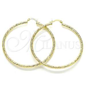 Argolla Grande 02.213.0245.1.60 Oro Laminado, Diamantado, Tono Dorado